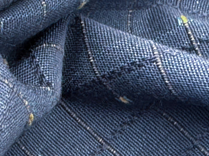 Scalamandre Casino Midnight Sand Blue White 100% Cotton Circle Small Scale - By the yard