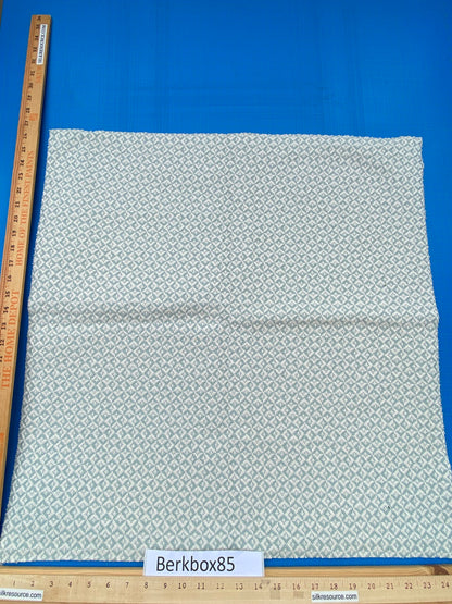 12 Berkbox85 Square Jacquard by Scalamandre Khiva Weave Pearl Cloud Cotton Small Scale Blue Beige MSRP USD 180/y