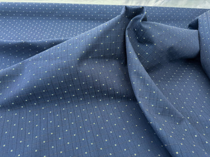 Scalamandre Casino Midnight Sand Blue White 100% Cotton Circle Small Scale - By the yard