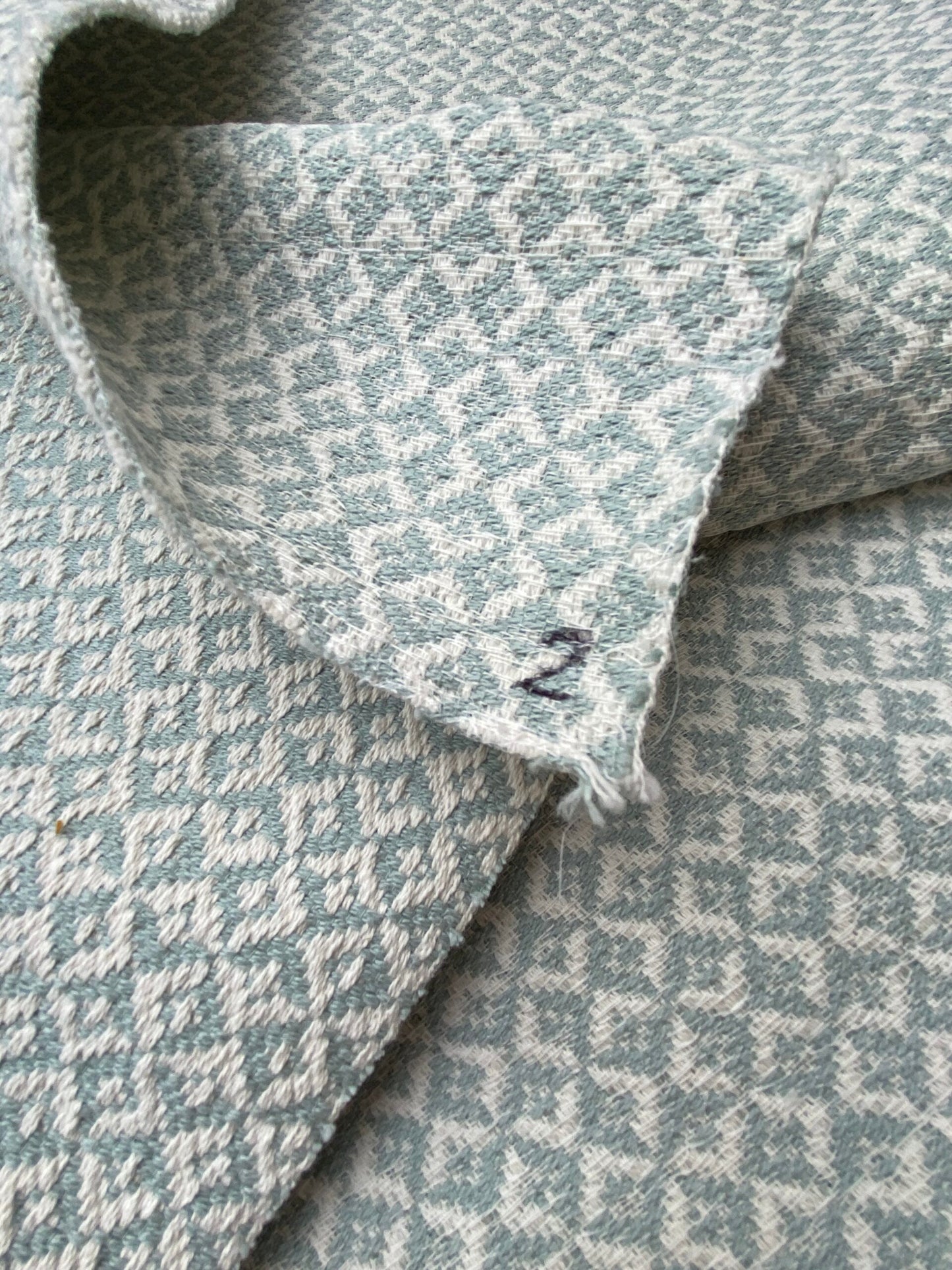 12 Berkbox85 Square Jacquard by Scalamandre Khiva Weave Pearl Cloud Cotton Small Scale Blue Beige MSRP USD 180/y