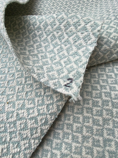 12 Berkbox85 Square Jacquard by Scalamandre Khiva Weave Pearl Cloud Cotton Small Scale Blue Beige MSRP USD 180/y