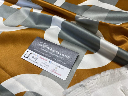 6 Boxu Scalamandre Square Showroom Sample 1.2y Cotton Satin Print Ring