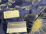 7 Boxu Scalamandre Stark 2.4yds Princess Silk Patriot Blue and Gold Large Flora Floral Embroidery MSRP$400+/yard