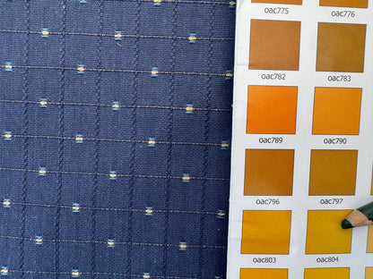 Scalamandre Casino Midnight Sand Blue White 100% Cotton Circle Small Scale - By the yard