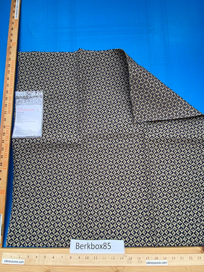 15 Berkbox85 Square Jacquard by Scalamandre Khiva Weave Indigo Cotton Small Scale Blue Beige MSRP USD 180/y