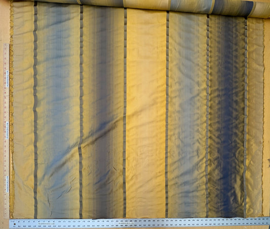 Scalamandre Noorien Stripe Blue Indigo Gold 100% Silk Wide Ombre Stripe - By the yard