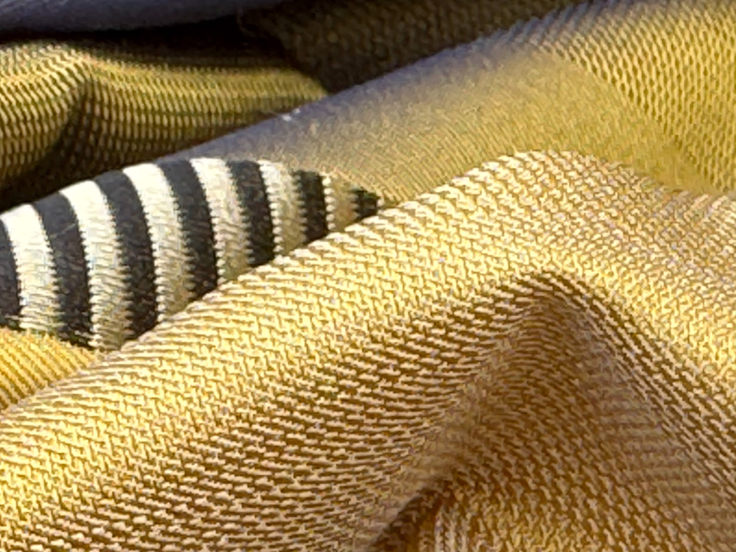 Scalamandre Noorien Stripe Blue Indigo Gold 100% Silk Wide Ombre Stripe - By the yard