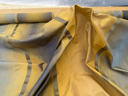 Scalamandre Noorien Stripe Blue Indigo Gold 100% Silk Wide Ombre Stripe - By the yard