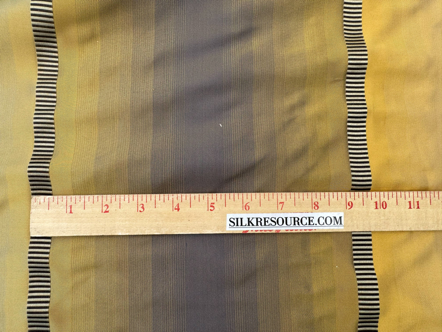 Scalamandre Noorien Stripe Blue Indigo Gold 100% Silk Wide Ombre Stripe - By the yard