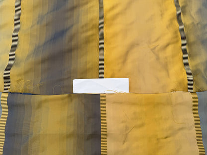 Scalamandre Noorien Stripe Blue Indigo Gold 100% Silk Wide Ombre Stripe - By the yard