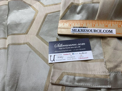 13 Boxu Scalamandre 2.4y Hexagon Woven Damask Aqua Blue Silver