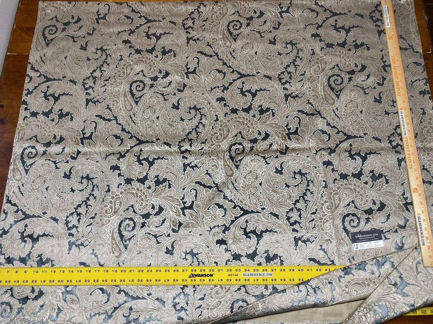 14 Boxu Scalamandre 2.4yd Palermo Velvet Beryl Blue Printed Velvet MSRP USD 610/Y