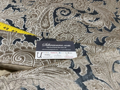 14 Boxu Scalamandre 2.4yd Palermo Velvet Beryl Blue Printed Velvet MSRP USD 610/Y