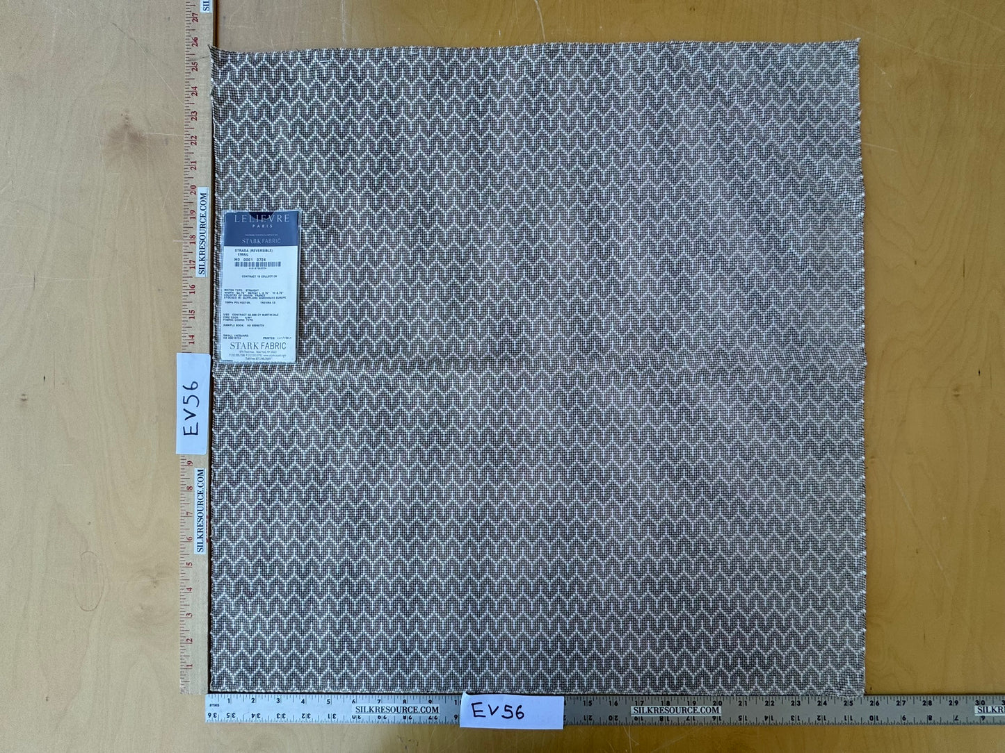 1 EV56 Square Jacquard by Lelievre Strada Reversible Email  Brown White Small Jacquard Small Scale Chevron Geometric MSRP USD 602/y