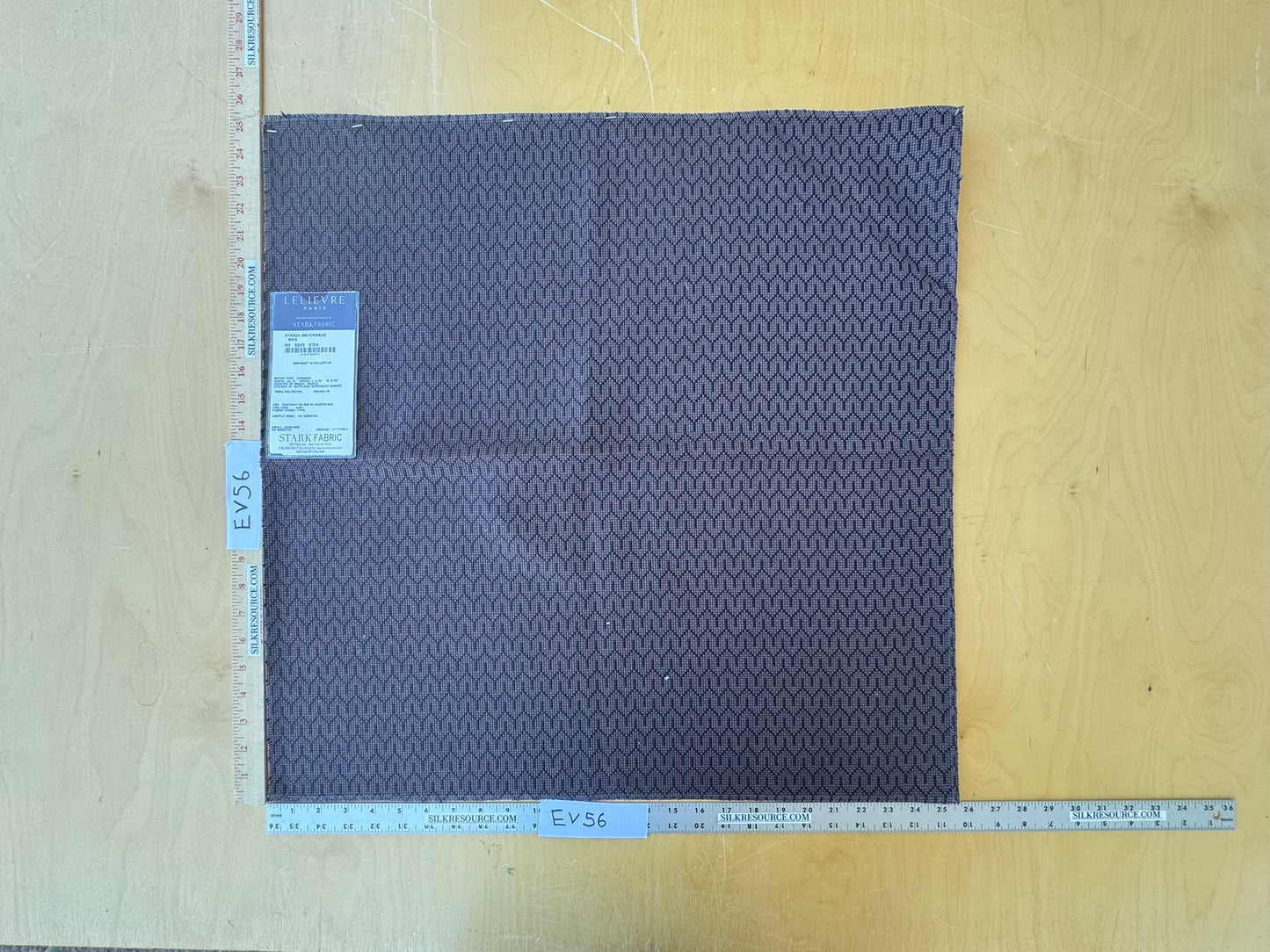 2 EV56 Square 25" x 25" Jacquard by Lelievre Strada Reversible Bois Blue Purple Small Jacquard Small Scale Chevron Geometric MSRP USD 602/y