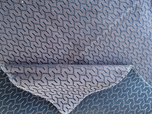 2 EV56 Square 25" x 25" Jacquard by Lelievre Strada Reversible Bois Blue Purple Small Jacquard Small Scale Chevron Geometric MSRP USD 602/y