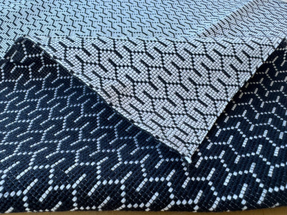 4 EV56 Square 25" x 25" Jacquard by Lelievre Strada Reversible Poivre Black and White Small Jacquard Small Scale Chevron Geometric MSRP USD 602/y