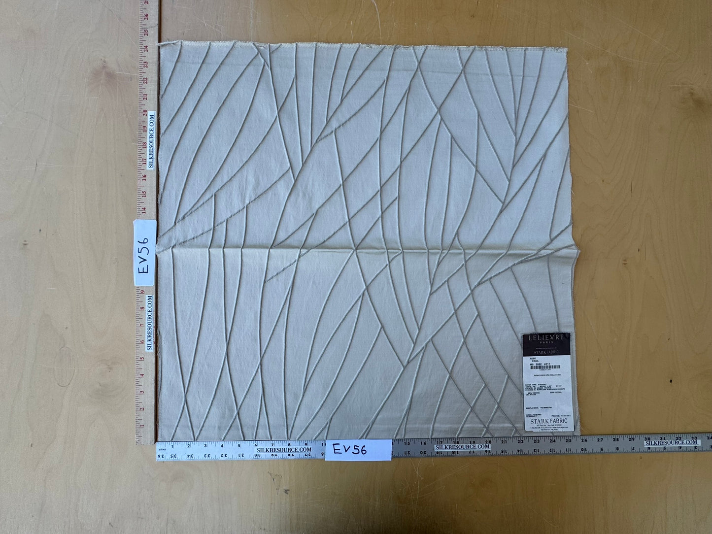 5 EV56 Square 24" x 25" Scalamandre Lelievre Paris Reso Email Cream White Large Jacquard Geometric