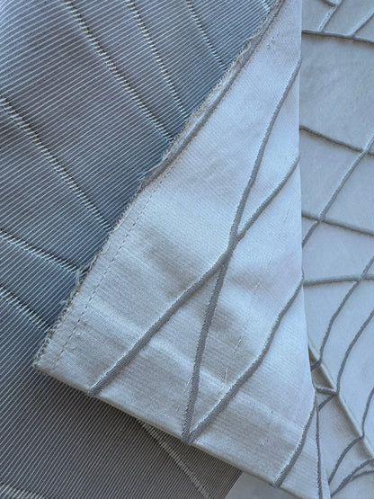 5 EV56 Square 24" x 25" Scalamandre Lelievre Paris Reso Email Cream White Large Jacquard Geometric