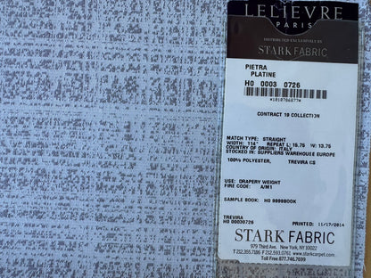 6 EV56 Square 25" x 25" Scalamandre Lelievre Paris  Pietra Platine Gray White 100% Polyester Small Scale Texture