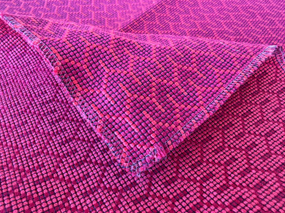 7 EV56 Square 25" x 25" Jacquard by Lelievre Strada Reversible Coquelicot Red Small Jacquard Small Scale Chevron Geometric MSRP USD 602/y