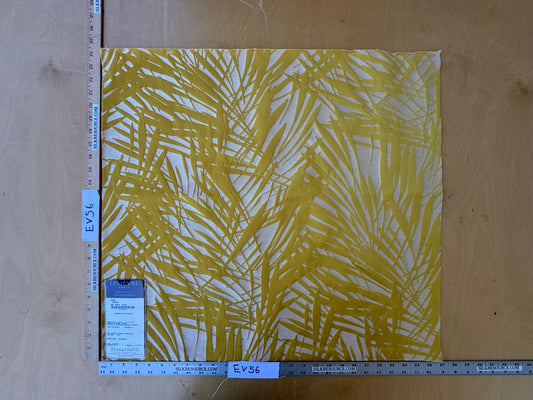 10 EV56 Square 24" x 27" Scalamandre by Lelievre Cuba Soleil Tropical Yellow Beige Botanical Foliage MSRP USD556/y