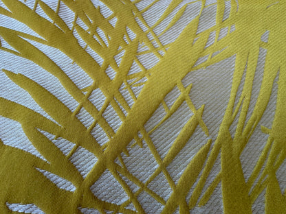 10 EV56 Square 24" x 27" Scalamandre by Lelievre Cuba Soleil Tropical Yellow Beige Botanical Foliage MSRP USD556/y