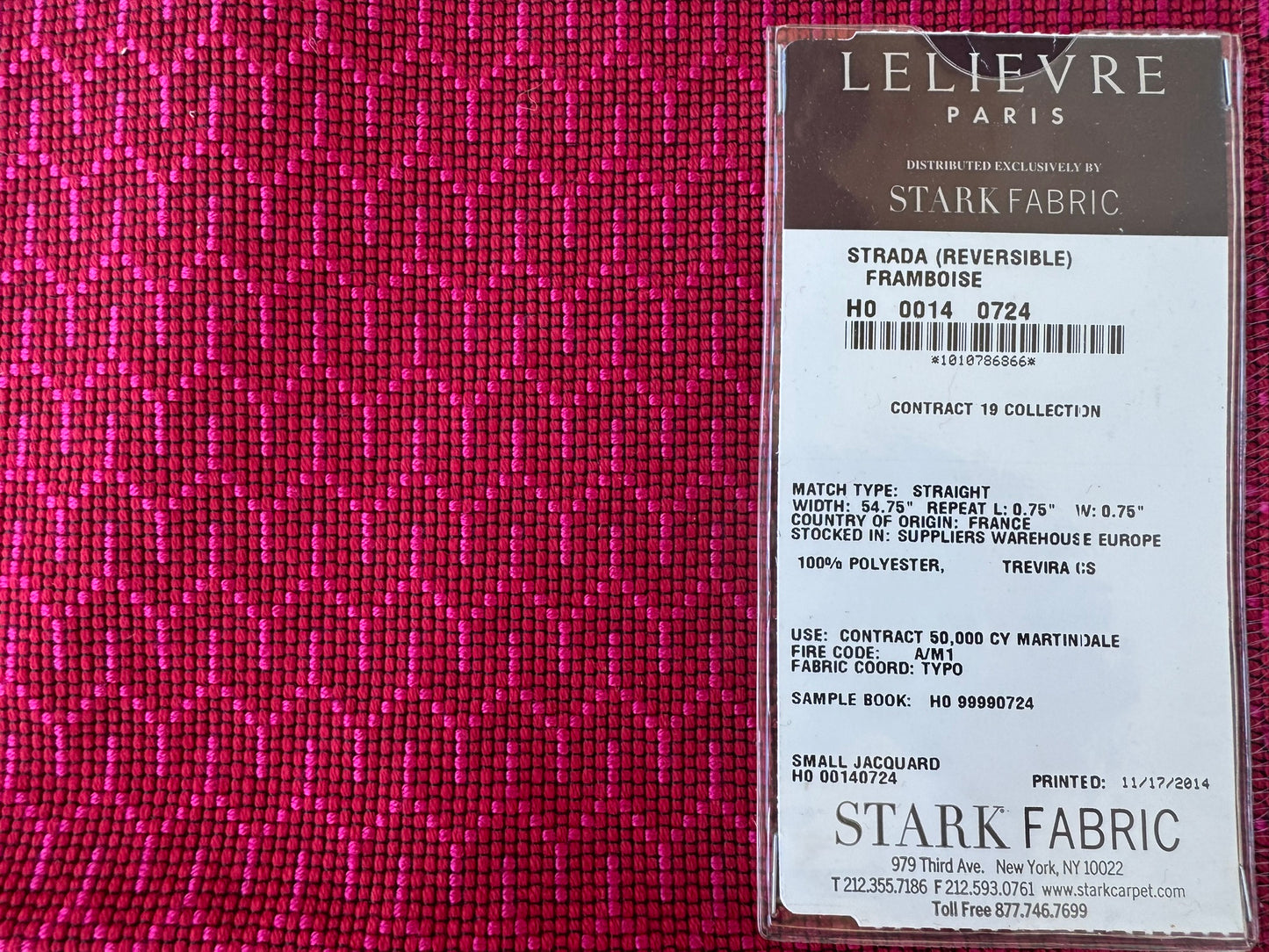 12 EV56 Square 25" x 25" Scalamandre Jacquard by Lelievre Strada Reversible Framboise Red Pink Small Jacquard Small Scale Chevron Geometric MSRP USD 602/y