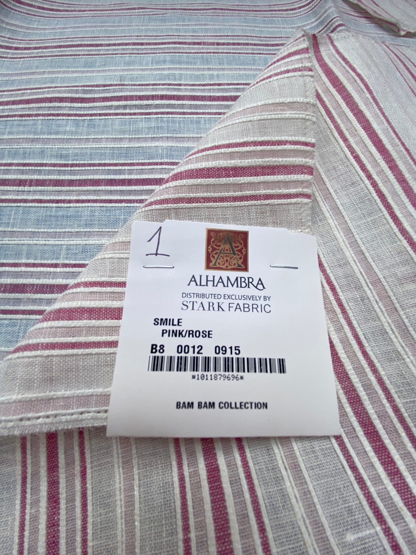 31 Berkbox85 Square Jacquard by Alhambra Smile Pink Rose White Stripe MSRP USD300+/y