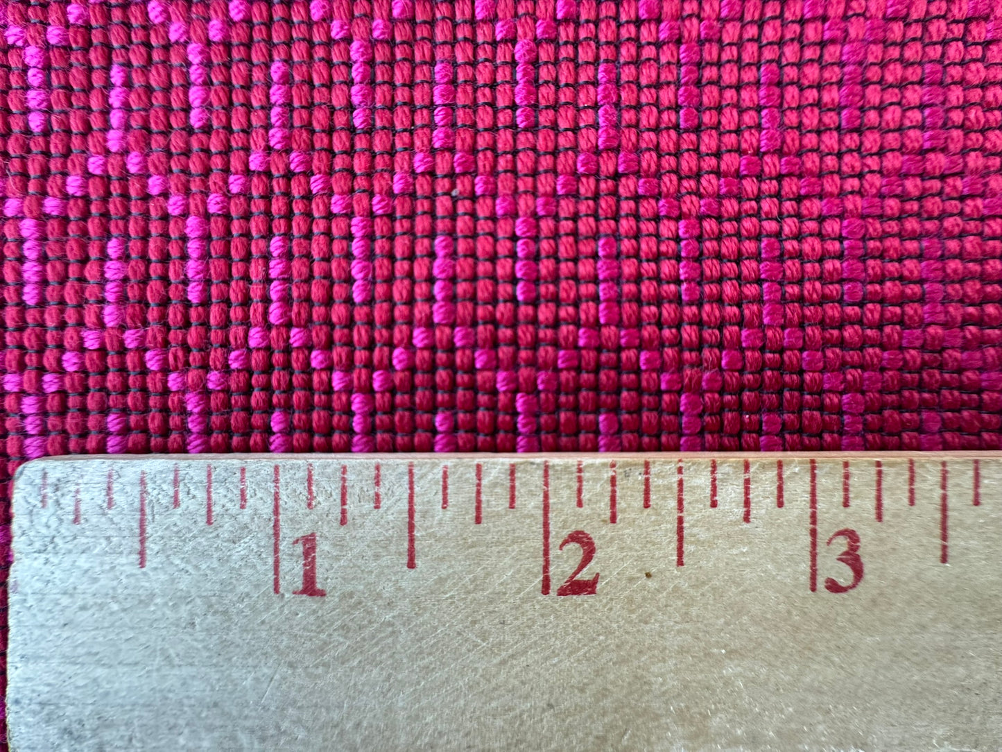 12 EV56 Square 25" x 25" Scalamandre Jacquard by Lelievre Strada Reversible Framboise Red Pink Small Jacquard Small Scale Chevron Geometric MSRP USD 602/y
