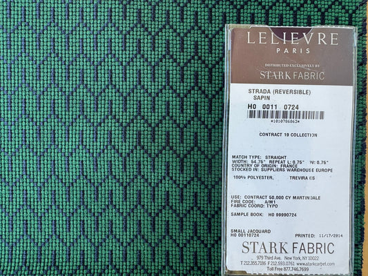 14 EV56 Square 25" x 25" Scalamandre Jacquard by Lelievre Strada Reversible Sapin Green Pink Small Jacquard Small Scale Chevron Geometric MSRP USD 602/y