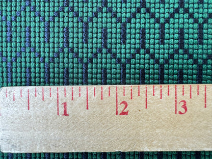 14 EV56 Square 25" x 25" Scalamandre Jacquard by Lelievre Strada Reversible Sapin Green Pink Small Jacquard Small Scale Chevron Geometric MSRP USD 602/y