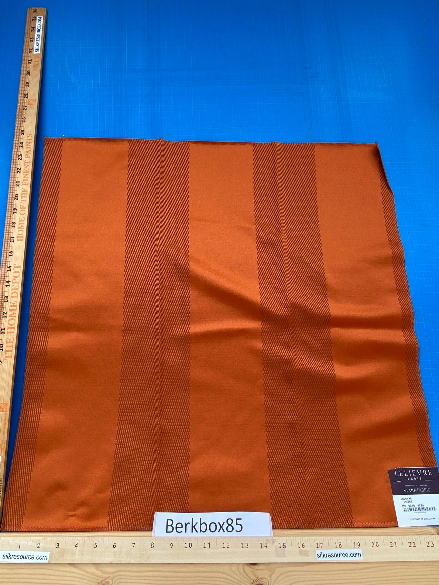 33 Berkbox85 Square Jacquard by Lelievre Paris Colonne Cuivre Orange Stripe  MSRP USD444/y