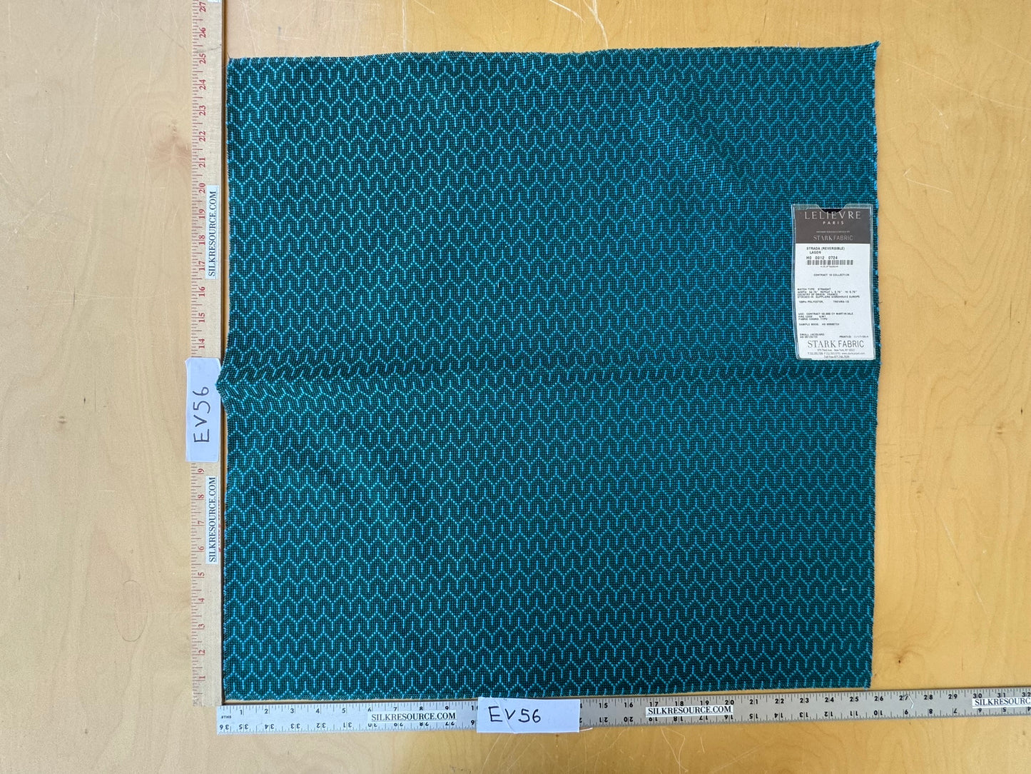 16 EV56 Square 25" x 25" Scalamandre Jacquard by Lelievre Strada Reversible Lagon Blue Green Pink Small Jacquard Small Scale Chevron Geometric MSRP USD 602/y