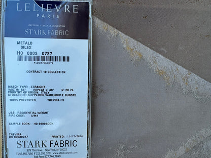 17 EV56 Square 25" x 25" Scalamandre Lelievre Paris Metalo Silex  Brown Gold Abstract 100% Polyester