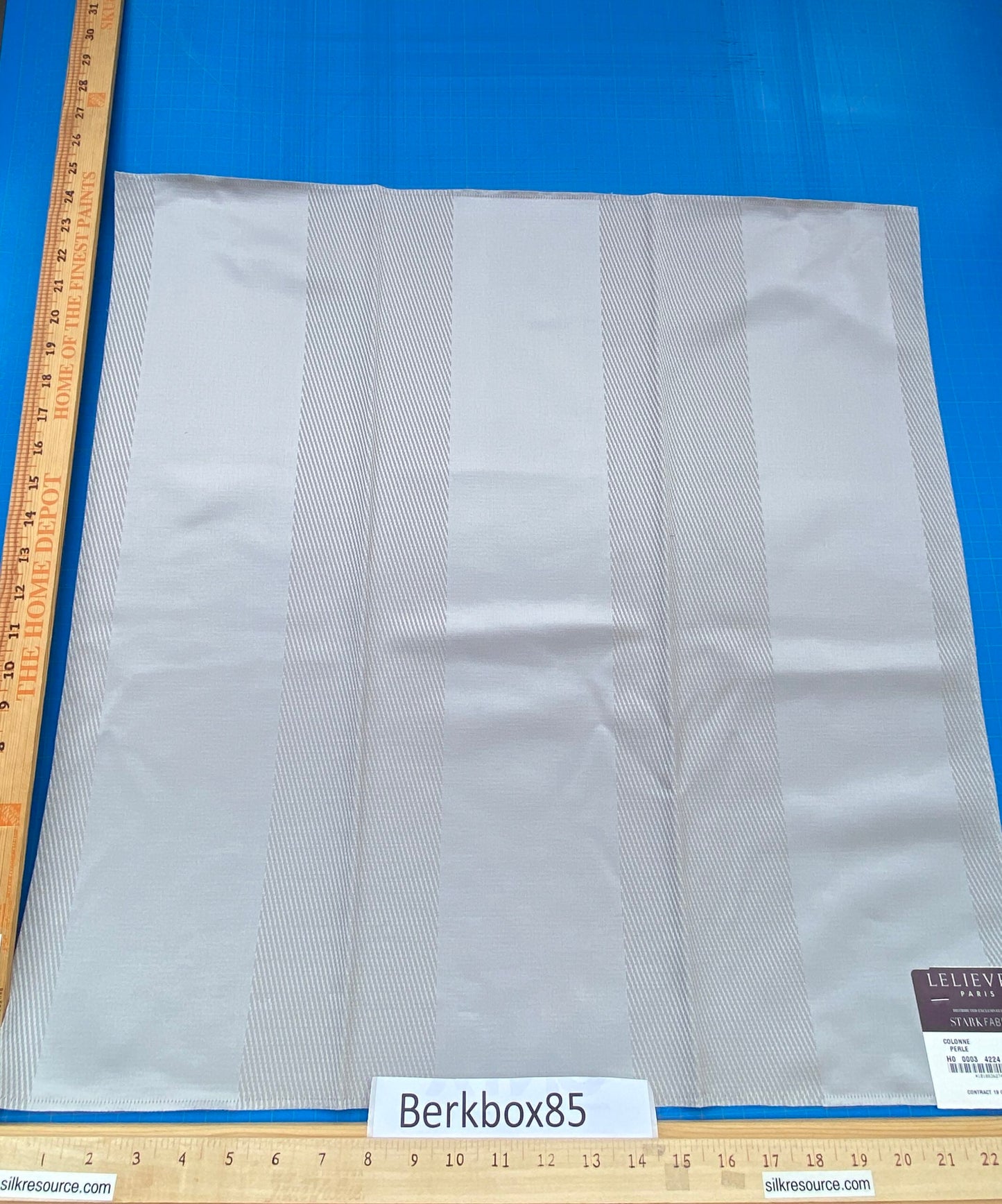 34 Berkbox85 Square Jacquard by Lelievre Paris Colonne Perle White  Stripe MSRP USD444/y