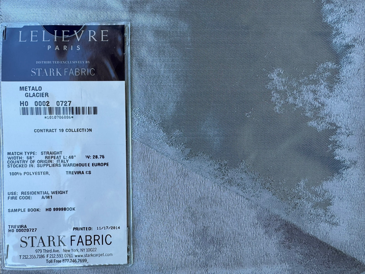 18 EV56 Square 25" x 25" Scalamandre Lelievre Paris Metalo Glacier Silver Gray Abstract 100% Polyester