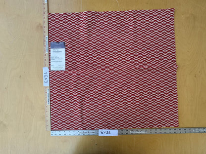 19 EV56  Square 25" x 26" Scalamandre Lelievre Paris Origami Epingle Rouge Red White Diamond Geometric Small Scale MSRP USD374/y