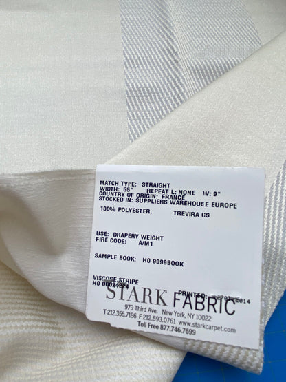 36 Berkbox85 Square Jacquard by Lelievre Paris Colonne Ivorie Cream White Stripe MSRP USD444/y