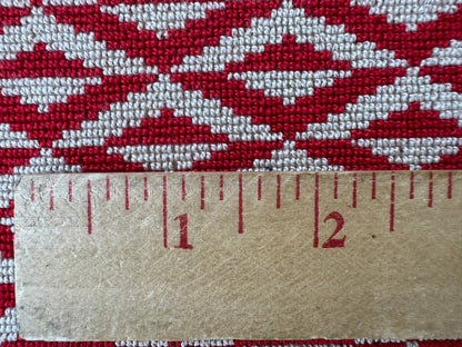 19 EV56  Square 25" x 26" Scalamandre Lelievre Paris Origami Epingle Rouge Red White Diamond Geometric Small Scale MSRP USD374/y