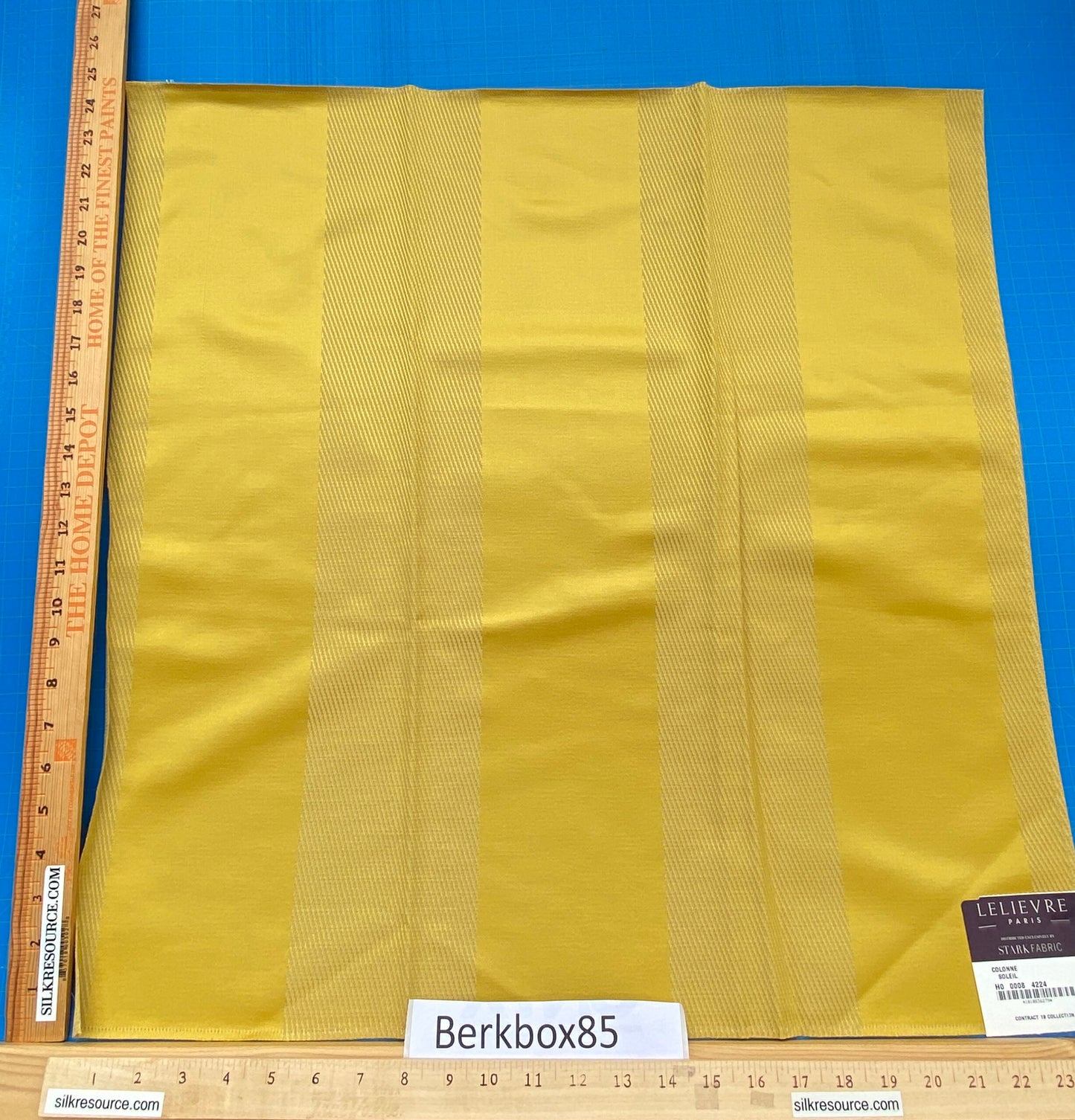 37 Berkbox85 Square Jacquard by Lelievre Paris Colonne Soleil Yellow Stripe MSRP USD444/y