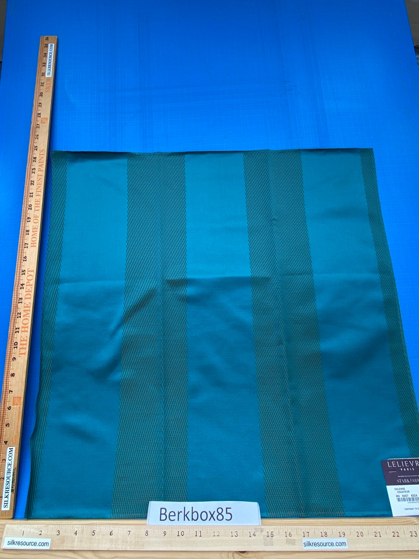 38 Berkbox85 Square Jacquard by Lelievre Paris Colonne Equateur Blue Stripe MSRP USD444/y
