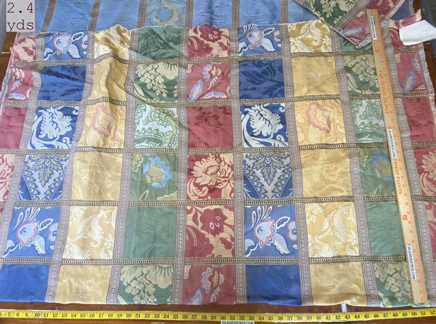 2 Boxw Scalamandre Square Showroom Sample Full 2.4 Yard Vivarini Rainbow