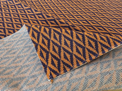 23 EV56 Square 25" x 25" Scalamandre Lelievre Paris Origami Epingle Terre Orange Black Diamond Geometric Small Scale MSRP USD374/y