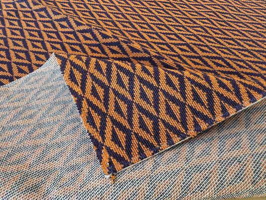 23 EV56 Square 25" x 25" Scalamandre Lelievre Paris Origami Epingle Terre Orange Black Diamond Geometric Small Scale MSRP USD374/y