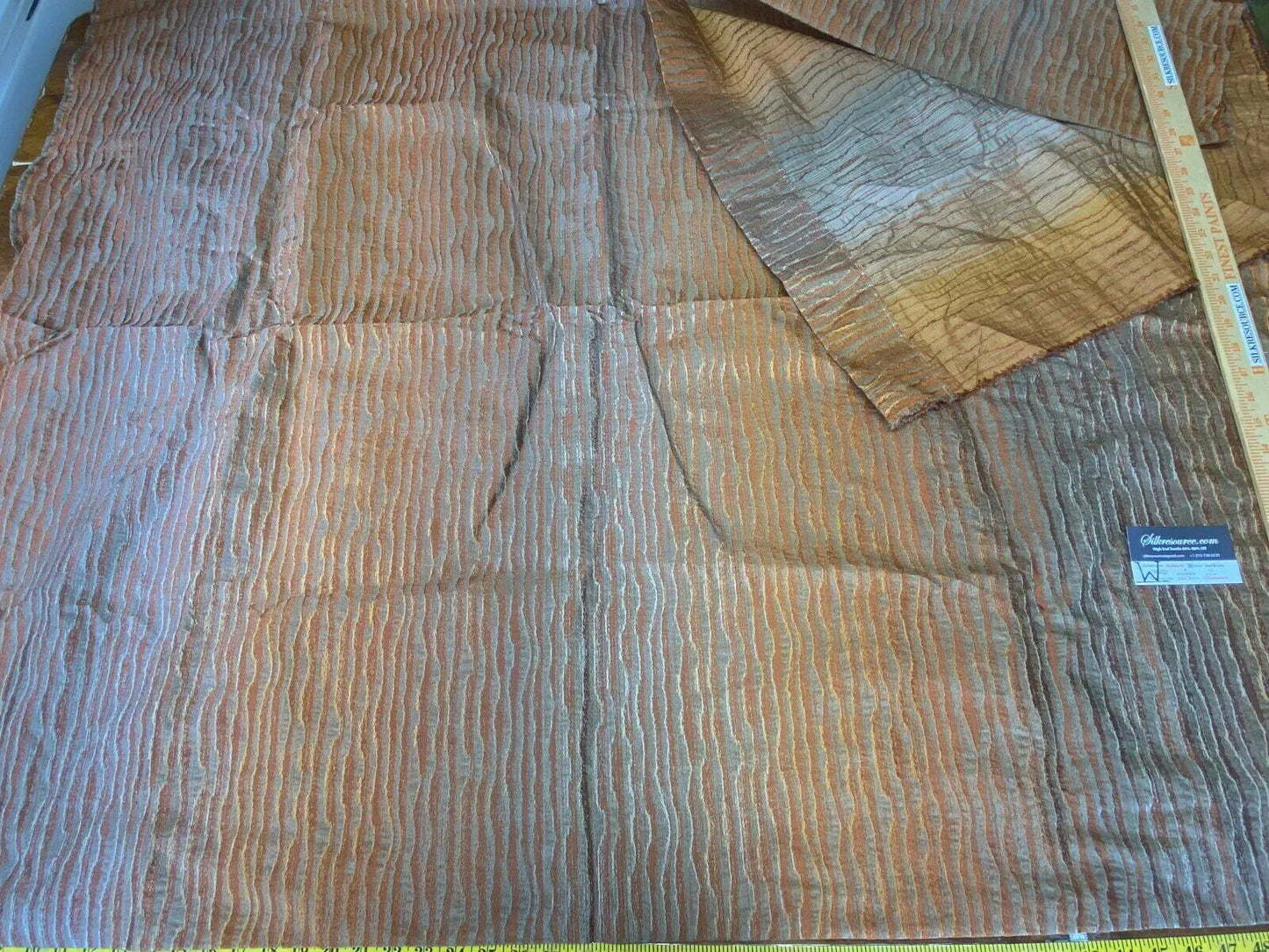 5 Boxw Scalamandre Square Showroom Sample 2.3 Yard Chamarel Falls Blue Marine MSRP US294/Y Desert Storm