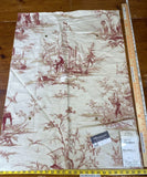 7 Boxw Scalamandre Square Showroom Sample 0.9 Yard x 27" Voyage En Chine Red