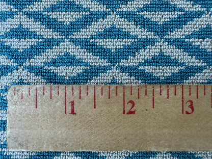 26 EV56 Square 25" x 26" Scalamandre Lelievre Paris Origami Epingle Aqua Blue White Diamond Geometric Small Scale MSRP USD374/y