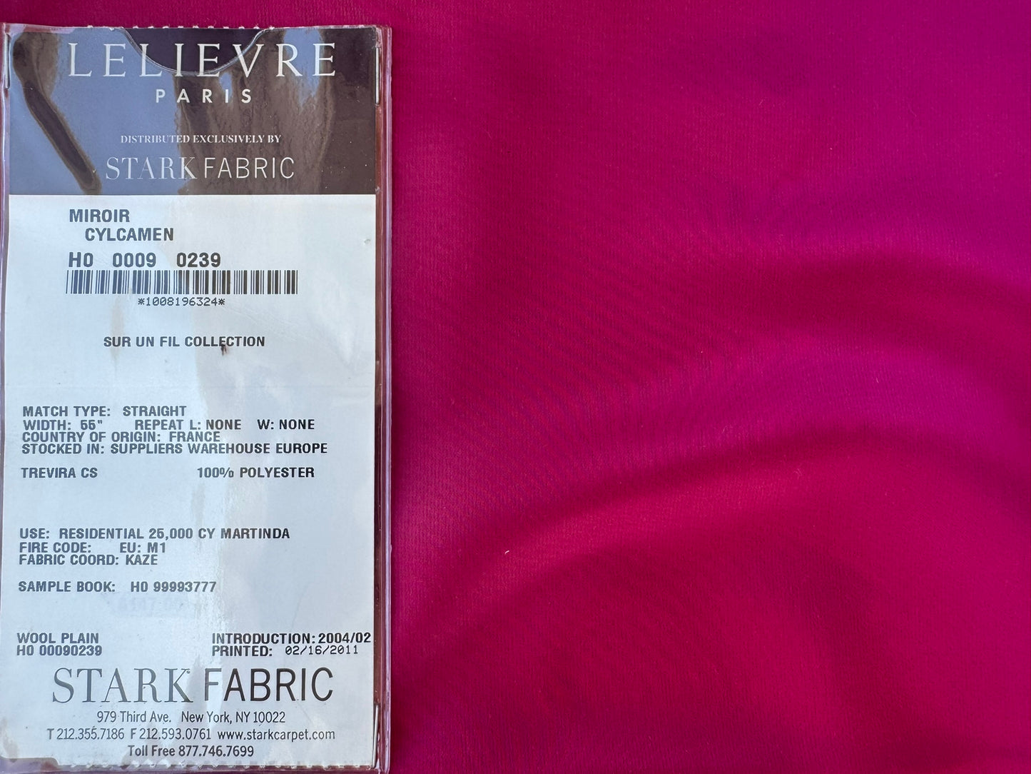 29 EV56 Square 26" x 26" Scalamandre Lelievre Paris Miroir Cyclamen Pink Solid Polyester MSRP USD374/y