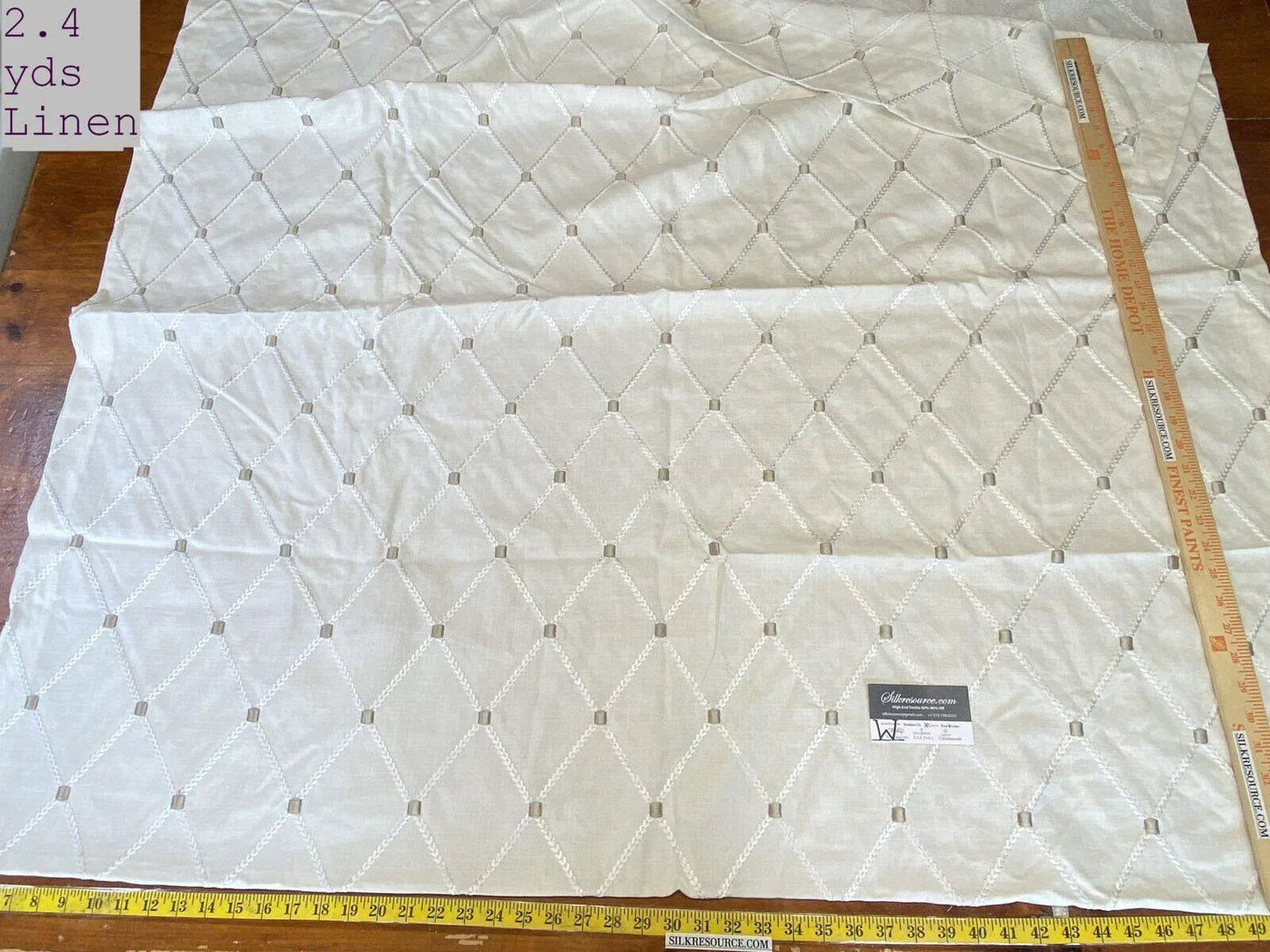 12 Boxw Scalamandre Square Showroom Sample Full Yard White Diamond